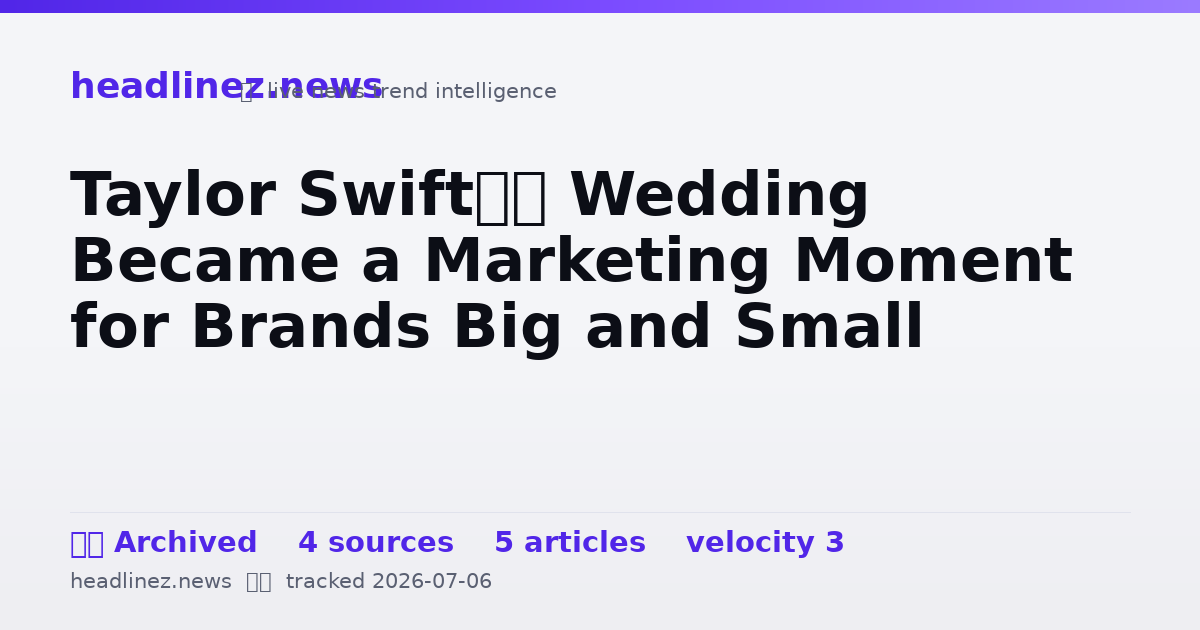 Visual summary for Taylor Swift’s Wedding Became a Marketing Moment for Brands Big and Small