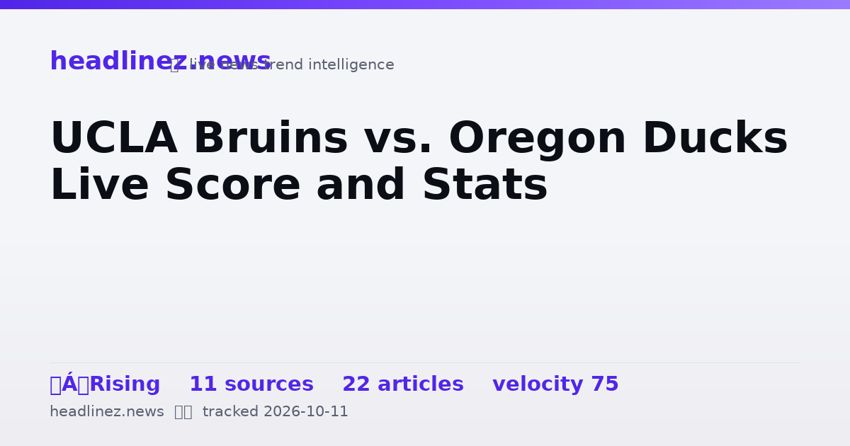 Visual summary for UCLA Bruins vs. Oregon Ducks Live Score and Stats