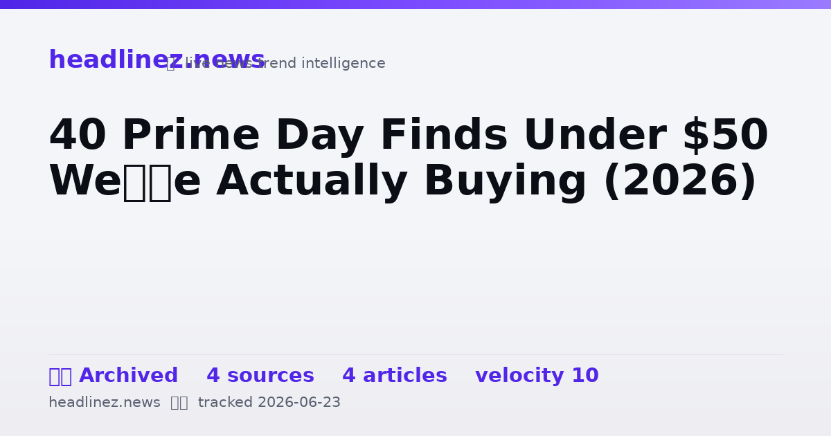 Visual summary for 40 Prime Day Finds Under $50 We’re Actually Buying (2026)