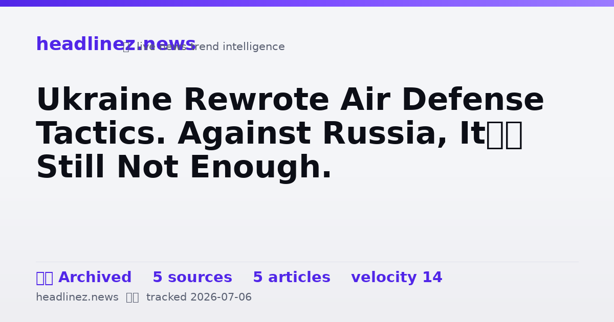 Visual summary for Ukraine Rewrote Air Defense Tactics. Against Russia, It’s Still Not Enough.