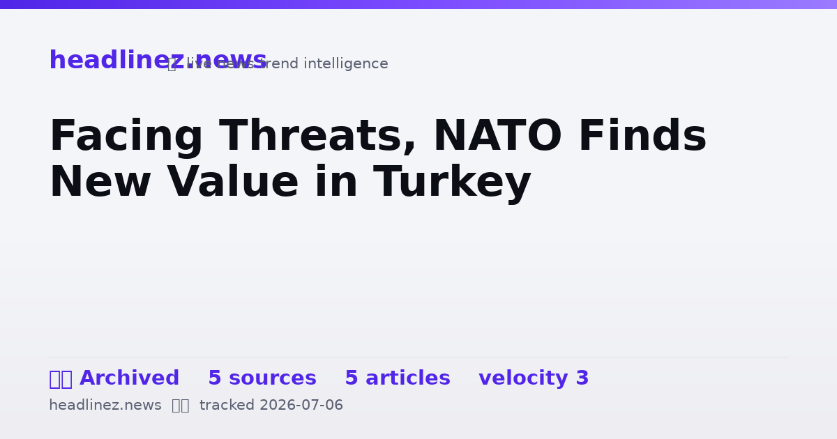 Visual summary for Facing Threats, NATO Finds New Value in Turkey