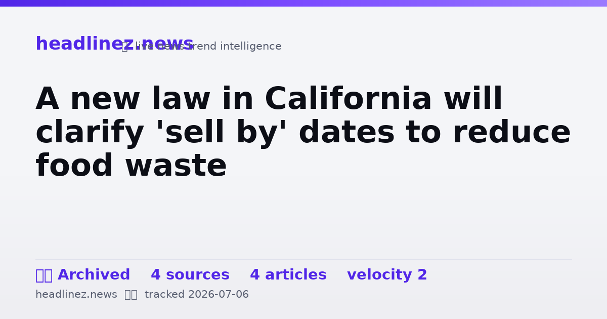 Visual summary for A new law in California will clarify 'sell by' dates to reduce food waste