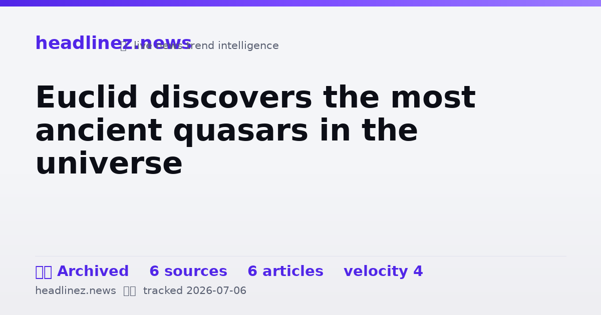 Visual summary for Euclid discovers the most ancient quasars in the universe