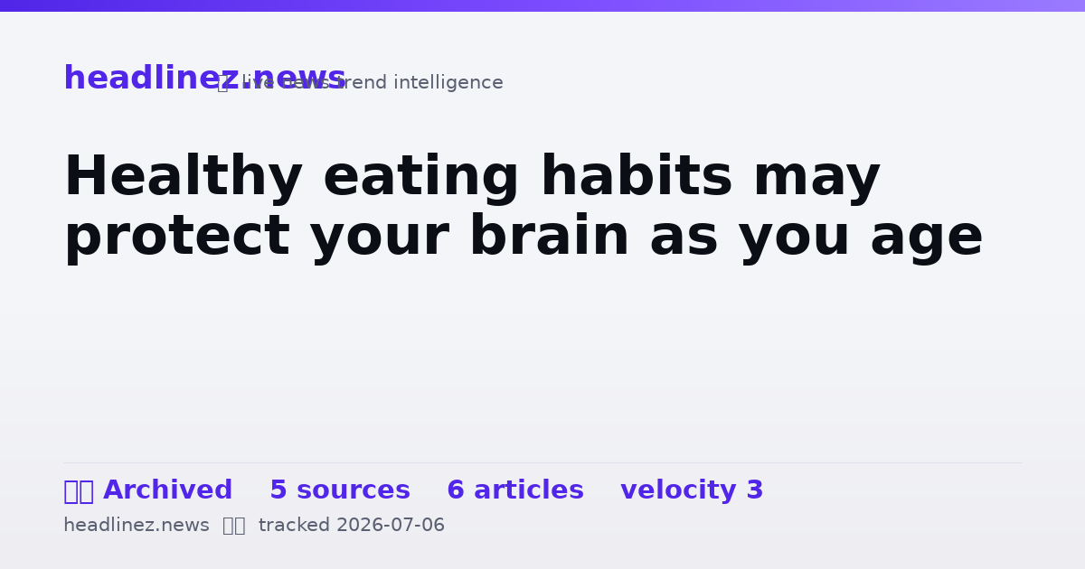 Visual summary for Healthy eating habits may protect your brain as you age