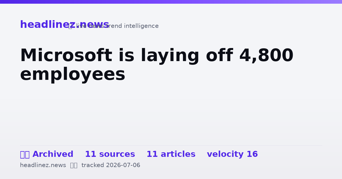 Visual summary for Microsoft is laying off 4,800 employees