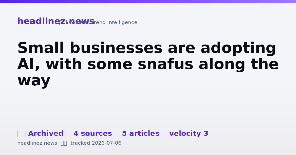 Visual summary for Small businesses are adopting AI, with some snafus along the way