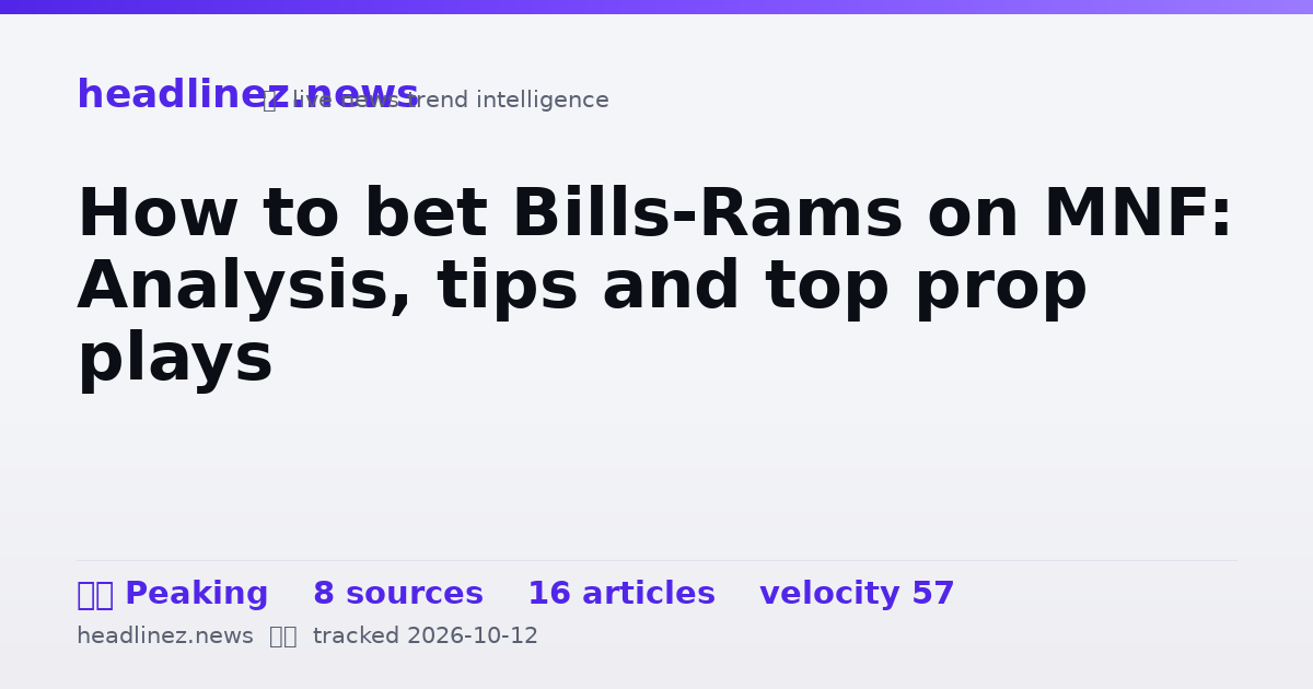 Visual summary for How to bet Bills-Rams on MNF: Analysis, tips and top prop plays