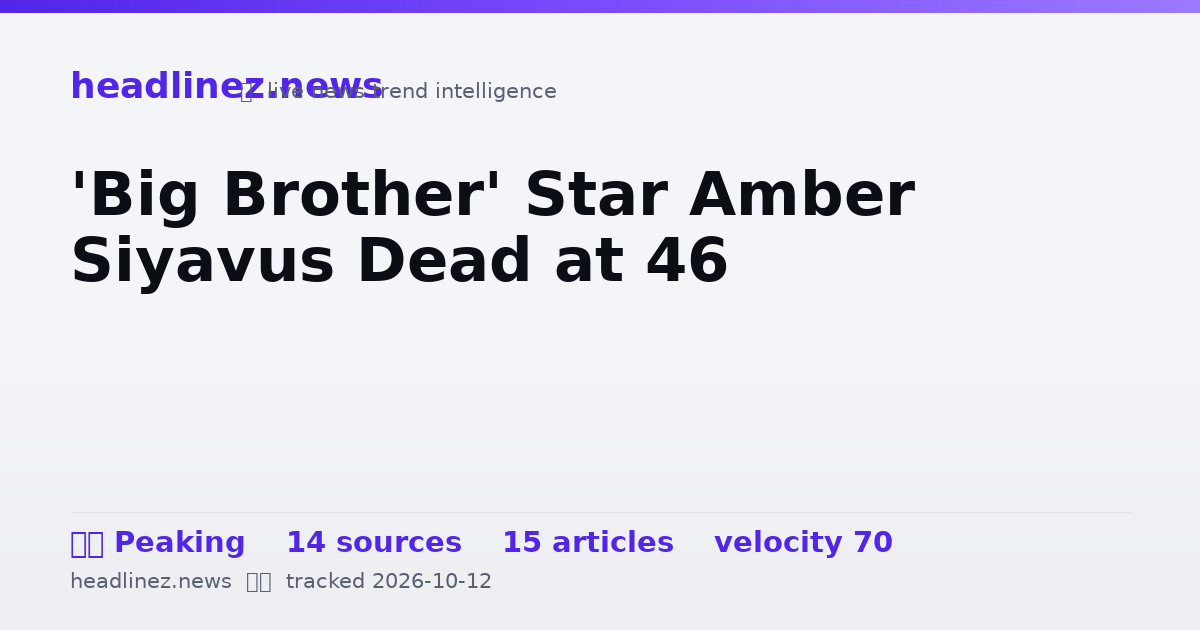 Visual summary for 'Big Brother' Star Amber Siyavus Dead at 46
