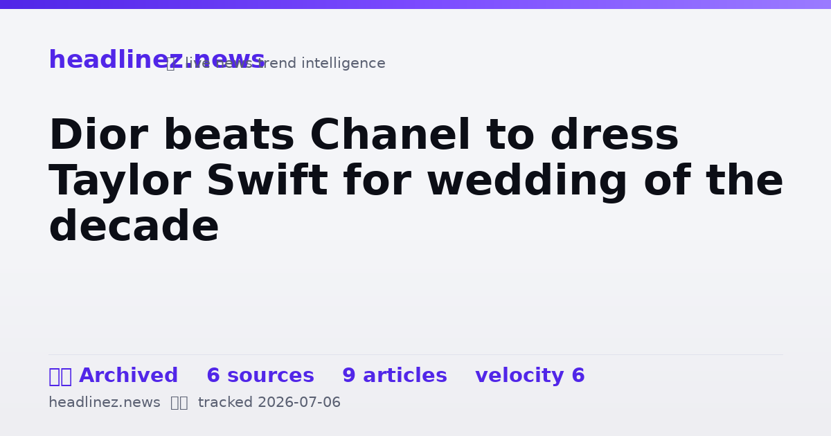 Visual summary for Dior beats Chanel to dress Taylor Swift for wedding of the decade