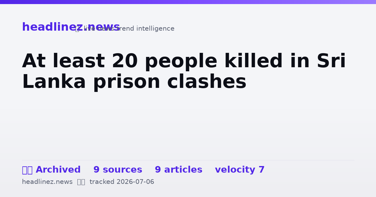 Visual summary for At least 20 people killed in Sri Lanka prison clashes