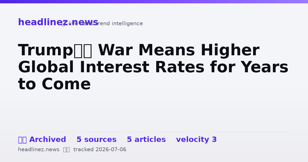 Visual summary for Trump’s War Means Higher Global Interest Rates for Years to Come