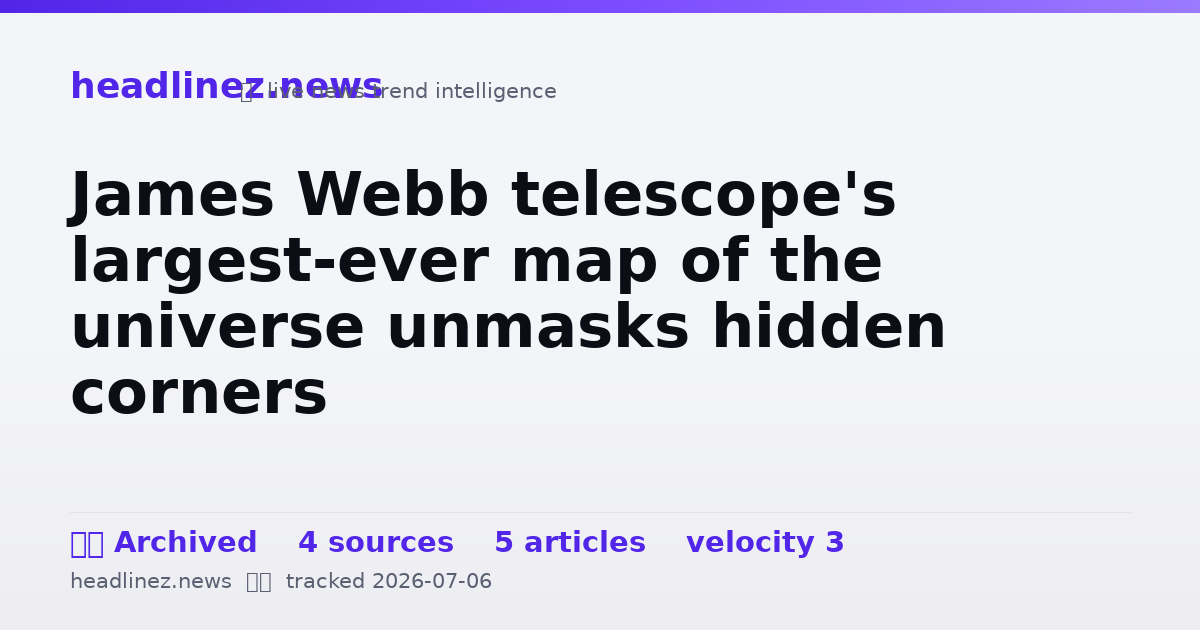 Visual summary for James Webb telescope's largest-ever map of the universe unmasks hidden corners