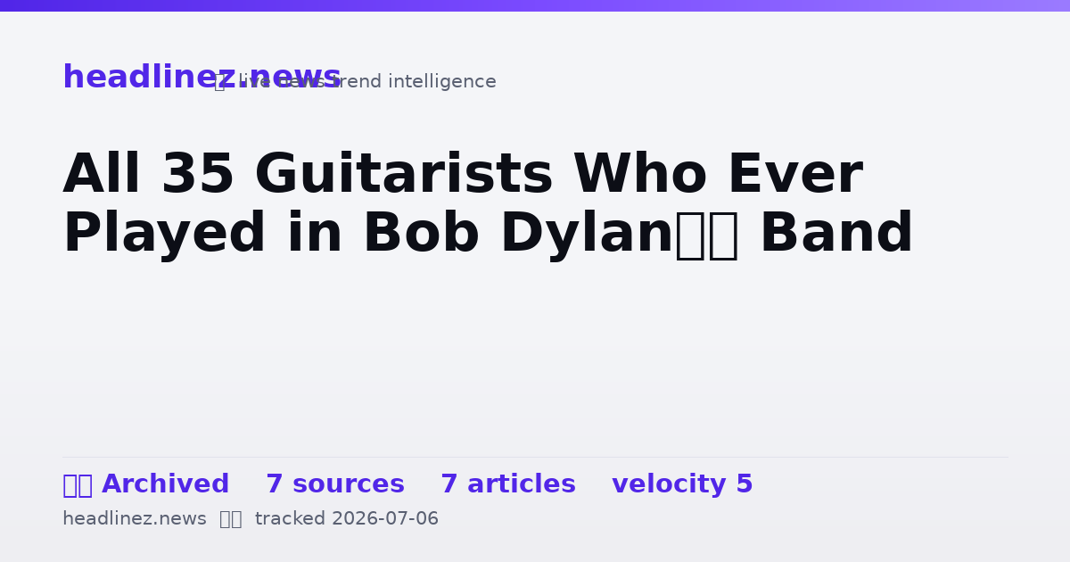 Visual summary for All 35 Guitarists Who Ever Played in Bob Dylan’s Band