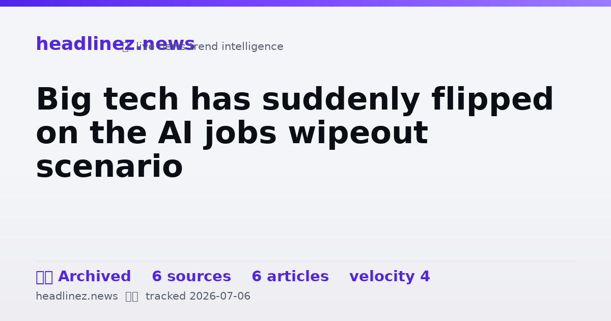 Visual summary for Big tech has suddenly flipped on the AI jobs wipeout scenario