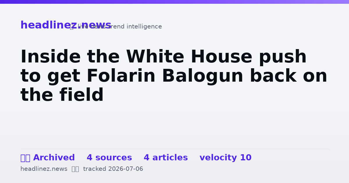 Visual summary for Inside the White House push to get Folarin Balogun back on the field