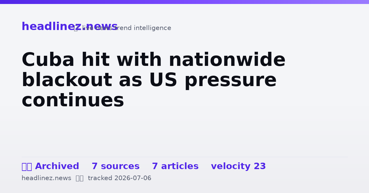 Visual summary for Cuba hit with nationwide blackout as US pressure continues