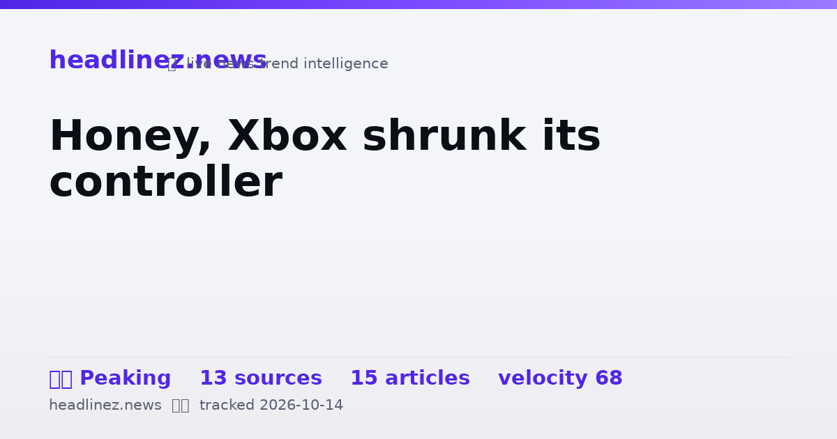 Visual summary for Honey, Xbox shrunk its controller