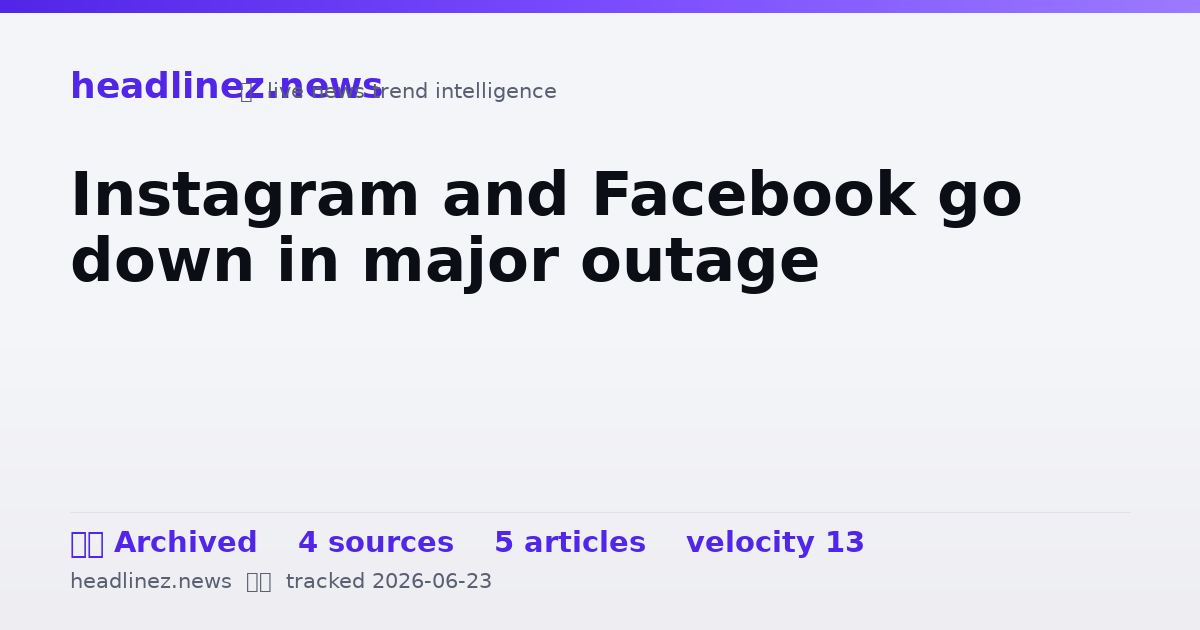 Visual summary for Instagram and Facebook go down in major outage