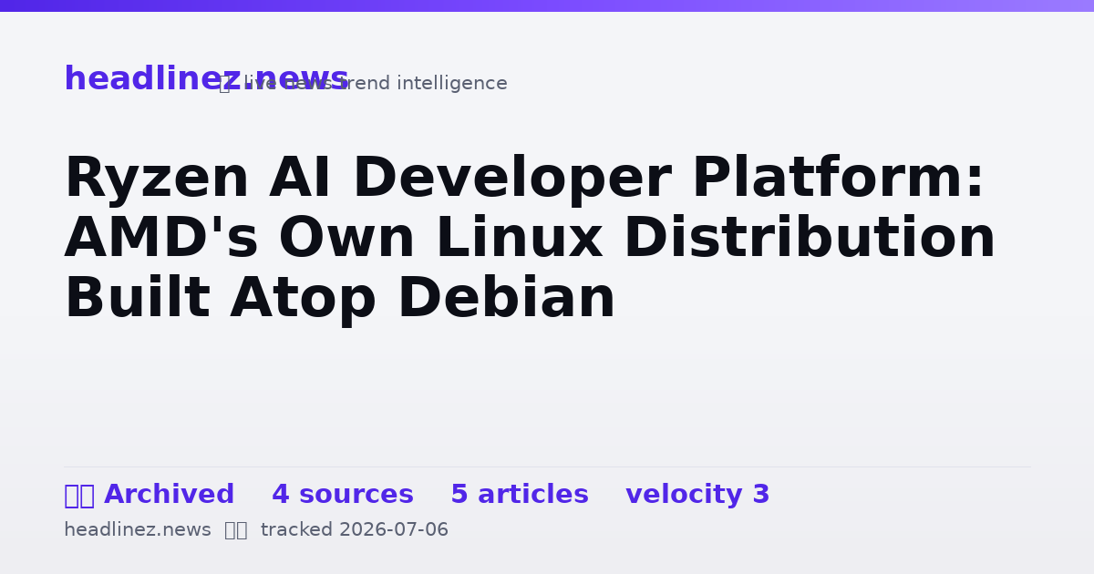 Visual summary for Ryzen AI Developer Platform: AMD's Own Linux Distribution Built Atop Debian