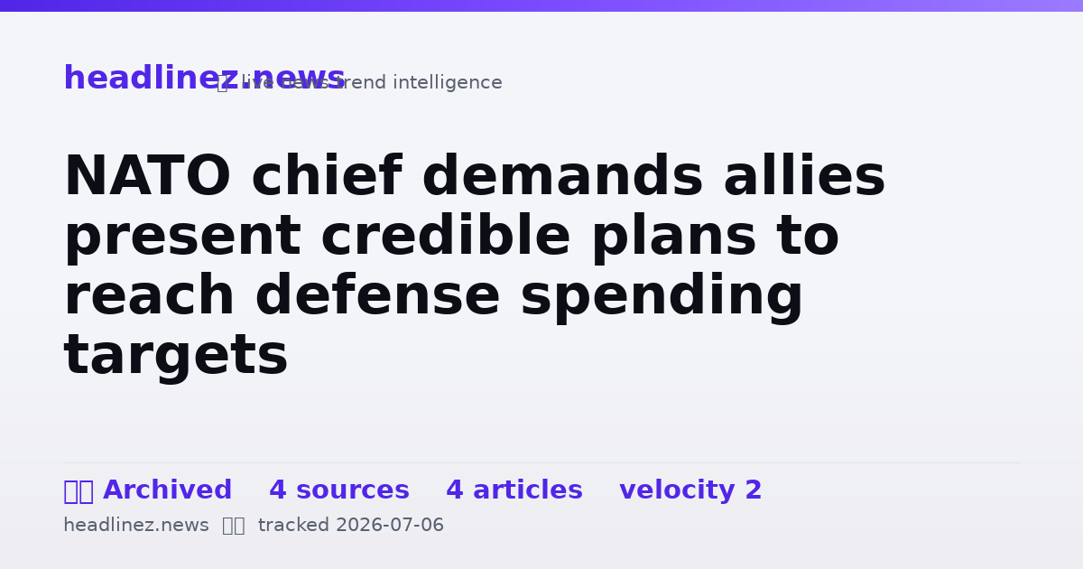 Visual summary for NATO chief demands allies present credible plans to reach defense spending targets