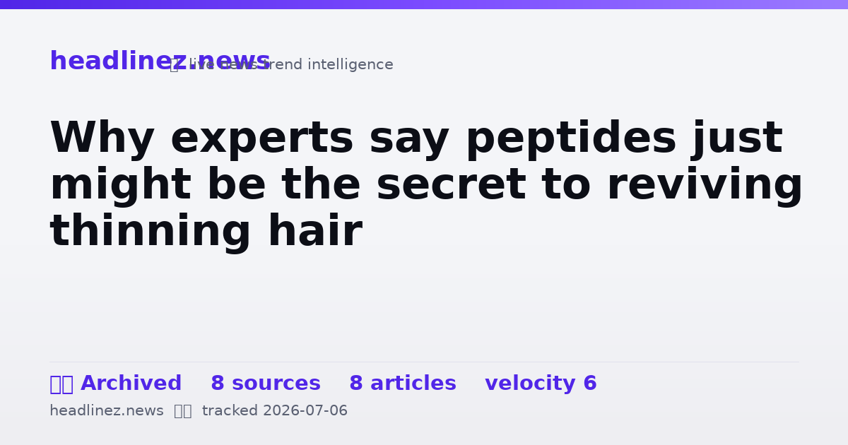Visual summary for Why experts say peptides just might be the secret to reviving thinning hair
