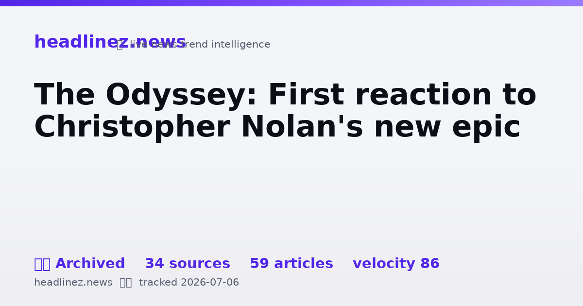 Visual summary for The Odyssey: First reaction to Christopher Nolan's new epic