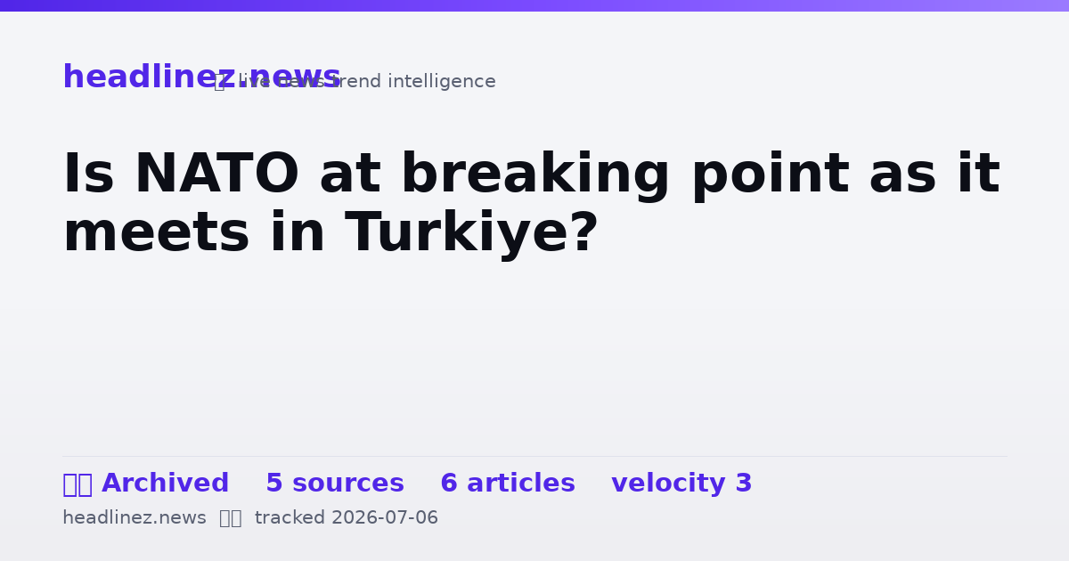 Visual summary for Is NATO at breaking point as it meets in Turkiye?