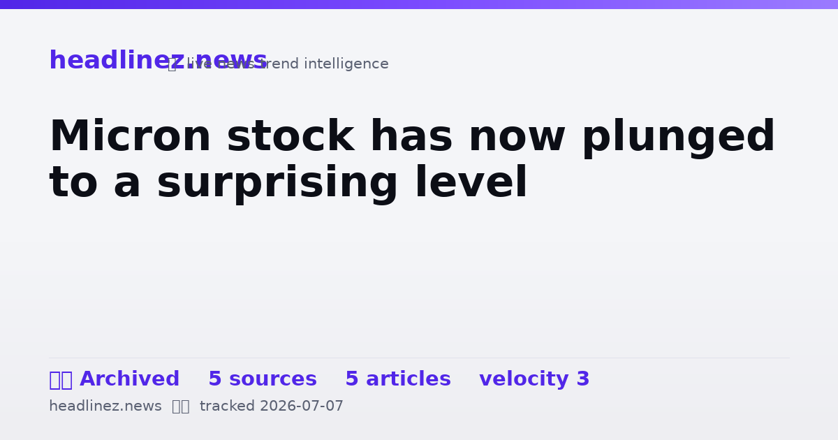 Visual summary for Micron stock has now plunged to a surprising level