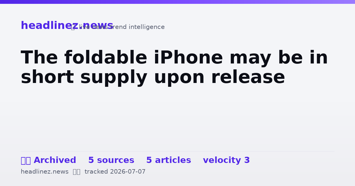 Visual summary for The foldable iPhone may be in short supply upon release