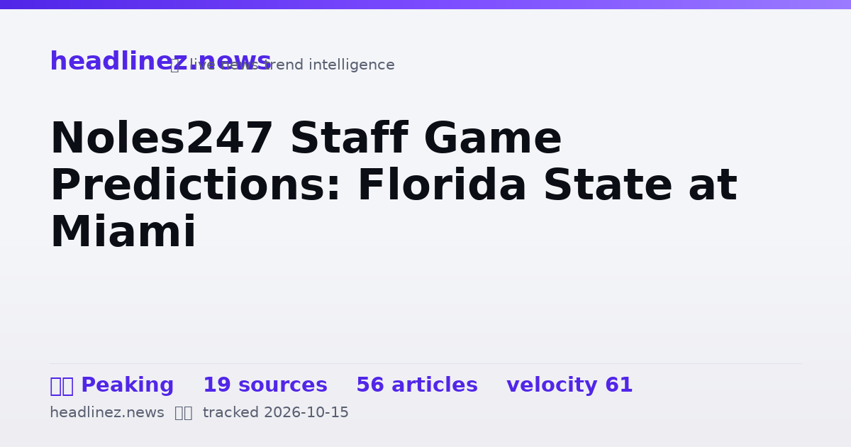 Visual summary for Noles247 Staff Game Predictions: Florida State at Miami
