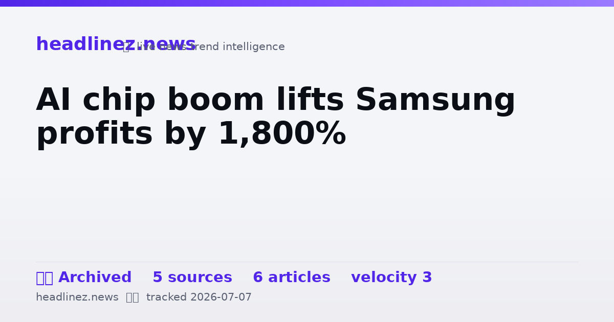 Visual summary for AI chip boom lifts Samsung profits by 1,800%