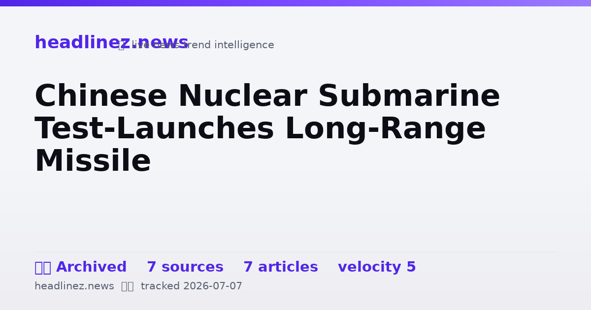 Visual summary for Chinese Nuclear Submarine Test-Launches Long-Range Missile