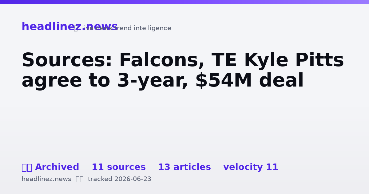 Visual summary for Sources: Falcons, TE Kyle Pitts agree to 3-year, $54M deal