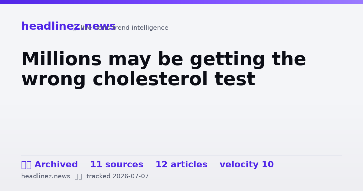 Visual summary for Millions may be getting the wrong cholesterol test