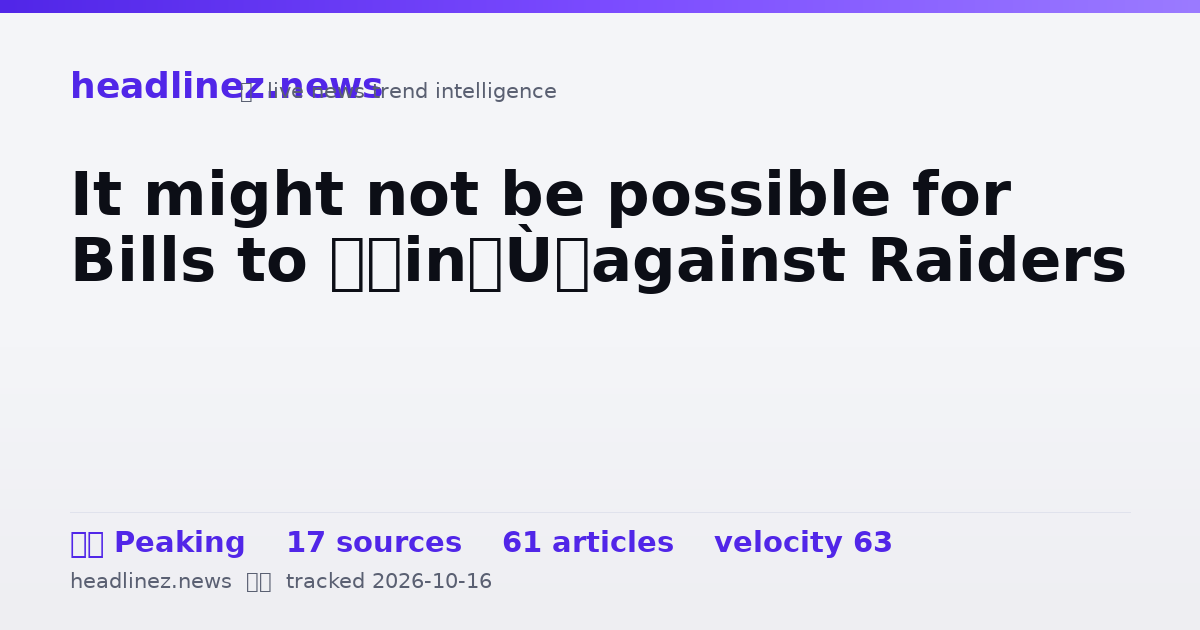 Visual summary for It might not be possible for Bills to “win” against Raiders