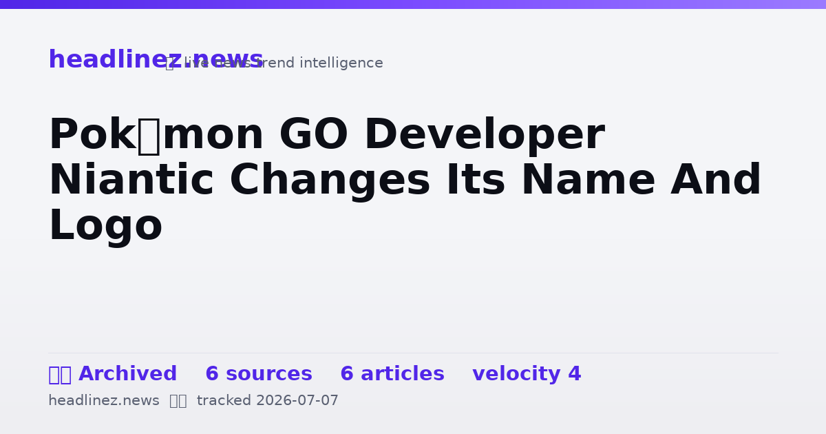 Visual summary for Pokémon GO Developer Niantic Changes Its Name And Logo