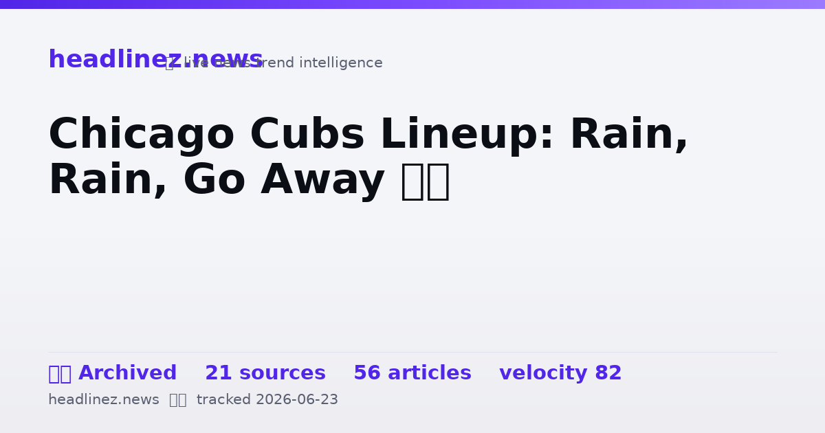 Visual summary for Chicago Cubs Lineup: Rain, Rain, Go Away …