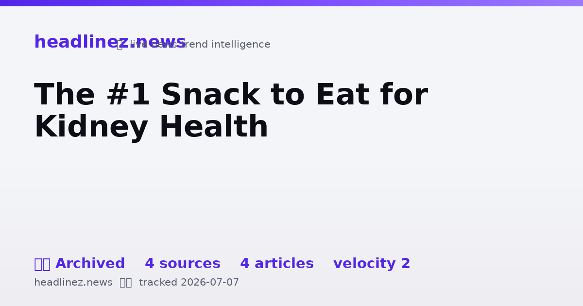Visual summary for The #1 Snack to Eat for Kidney Health