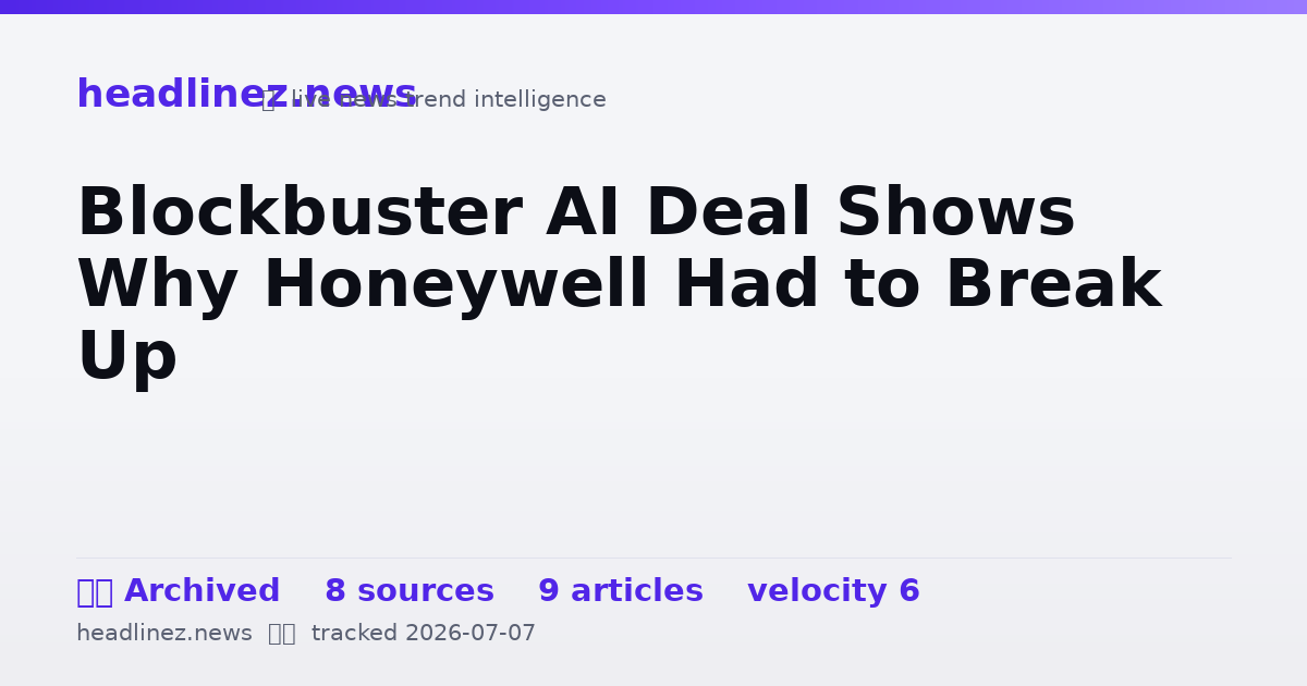 Visual summary for Blockbuster AI Deal Shows Why Honeywell Had to Break Up