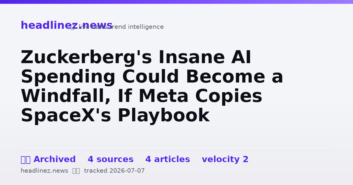 Visual summary for Zuckerberg's Insane AI Spending Could Become a Windfall, If Meta Copies SpaceX's Playbook