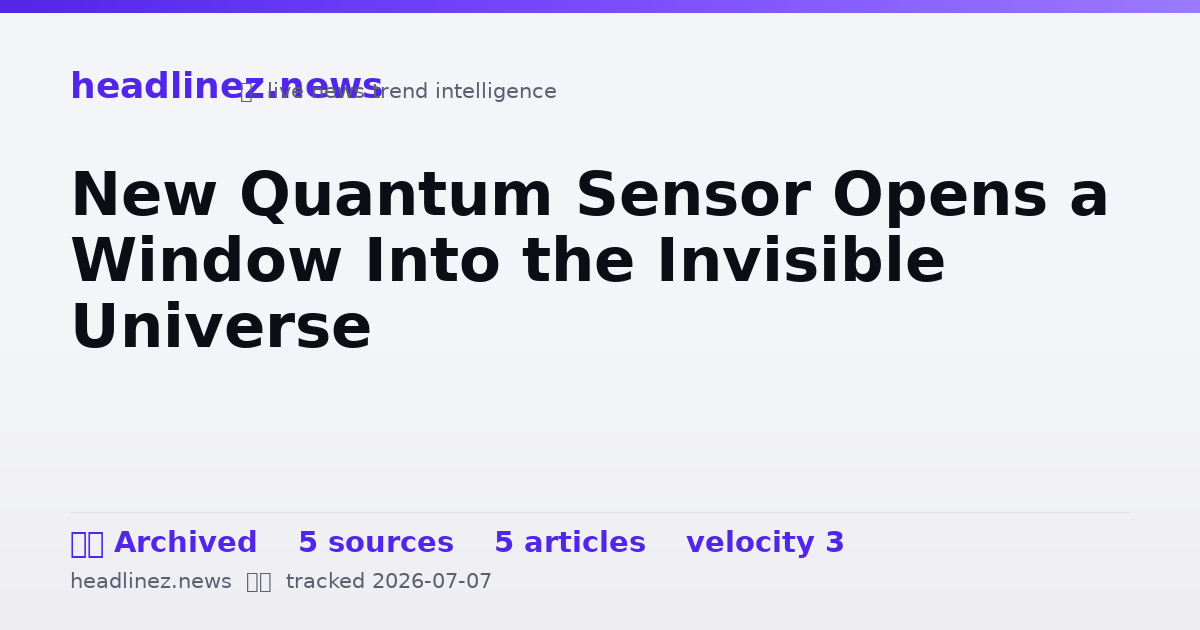 Visual summary for New Quantum Sensor Opens a Window Into the Invisible Universe
