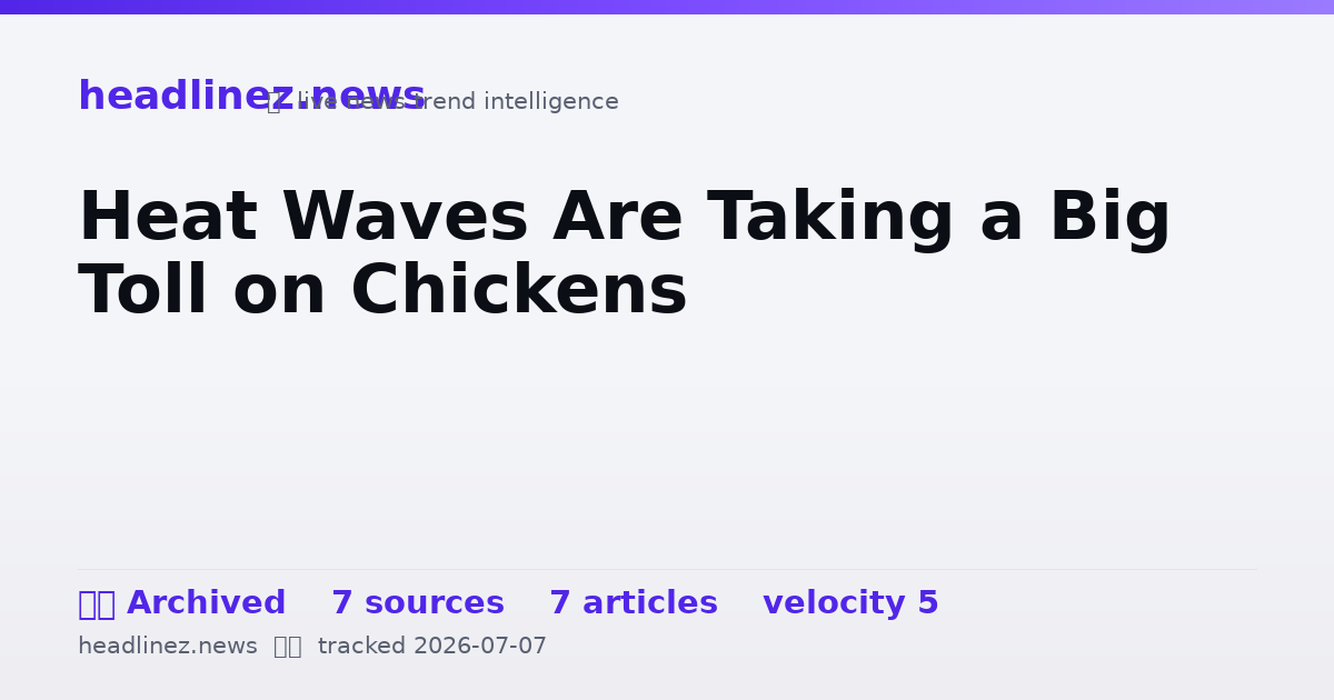 Visual summary for Heat Waves Are Taking a Big Toll on Chickens