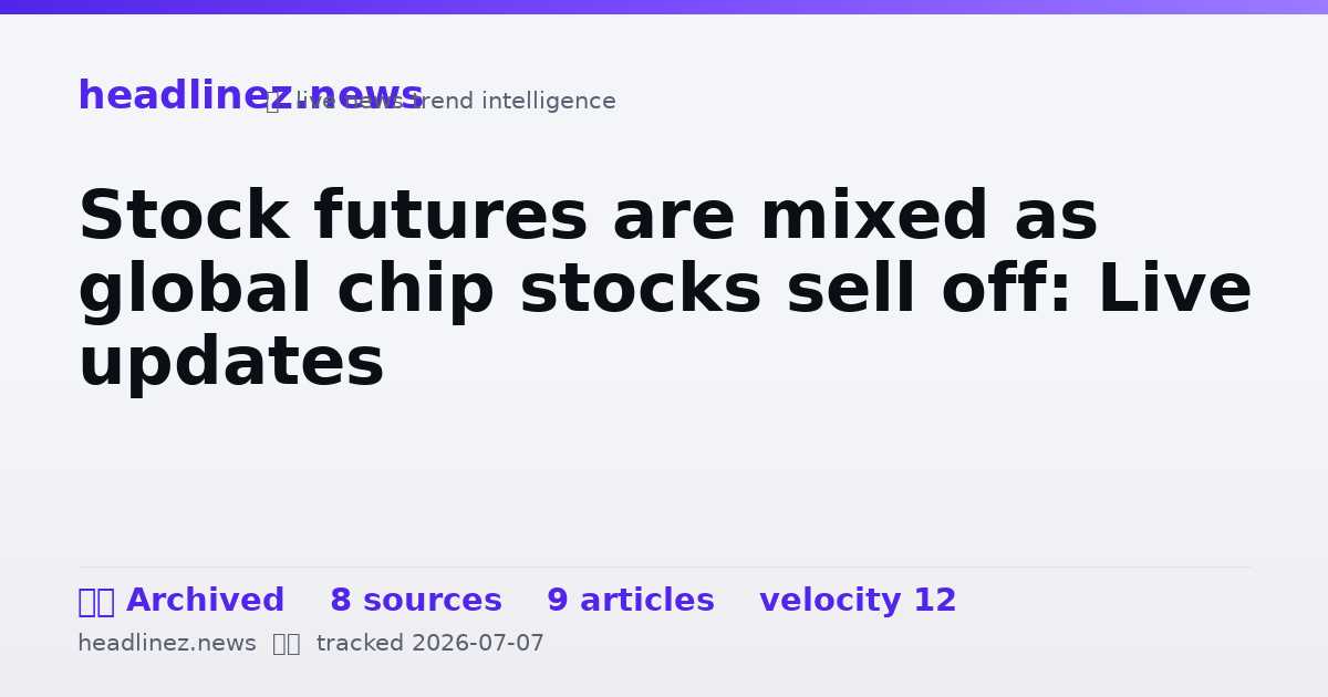 Visual summary for Stock futures are mixed as global chip stocks sell off: Live updates