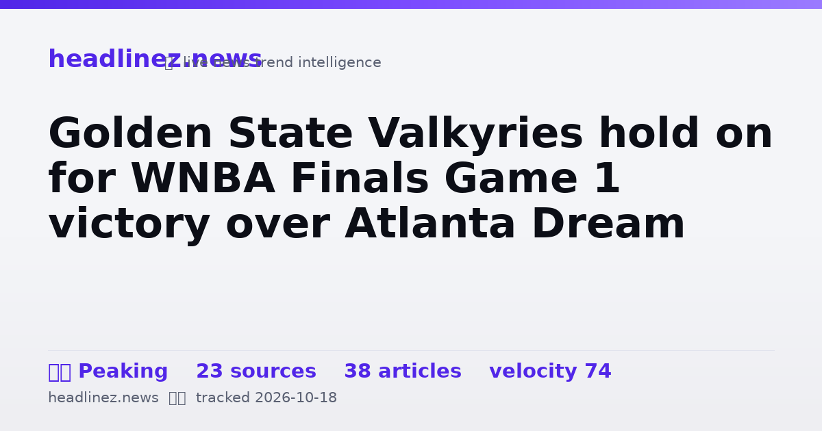 Visual summary for Golden State Valkyries hold on for WNBA Finals Game 1 victory over Atlanta Dream