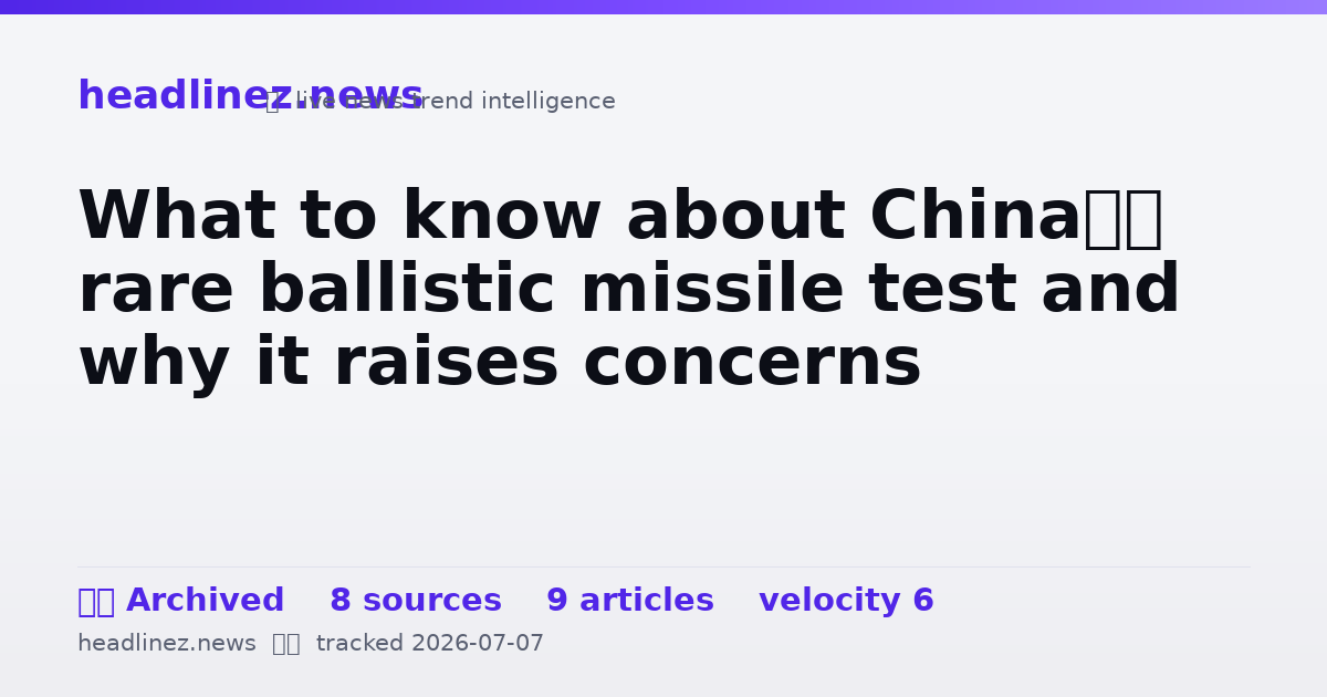 Visual summary for What to know about China’s rare ballistic missile test and why it raises concerns