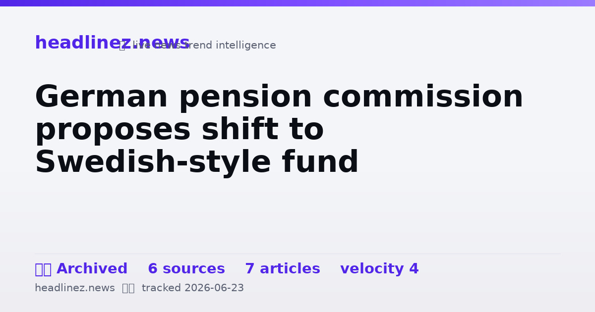 Visual summary for German pension commission proposes shift to Swedish-style fund