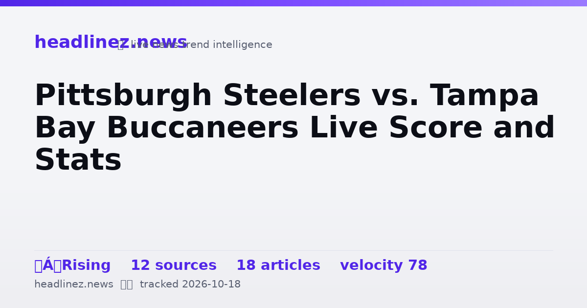 Visual summary for Pittsburgh Steelers vs. Tampa Bay Buccaneers Live Score and Stats
