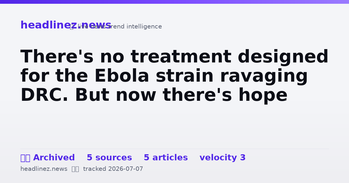 Visual summary for There's no treatment designed for the Ebola strain ravaging DRC. But now there's hope