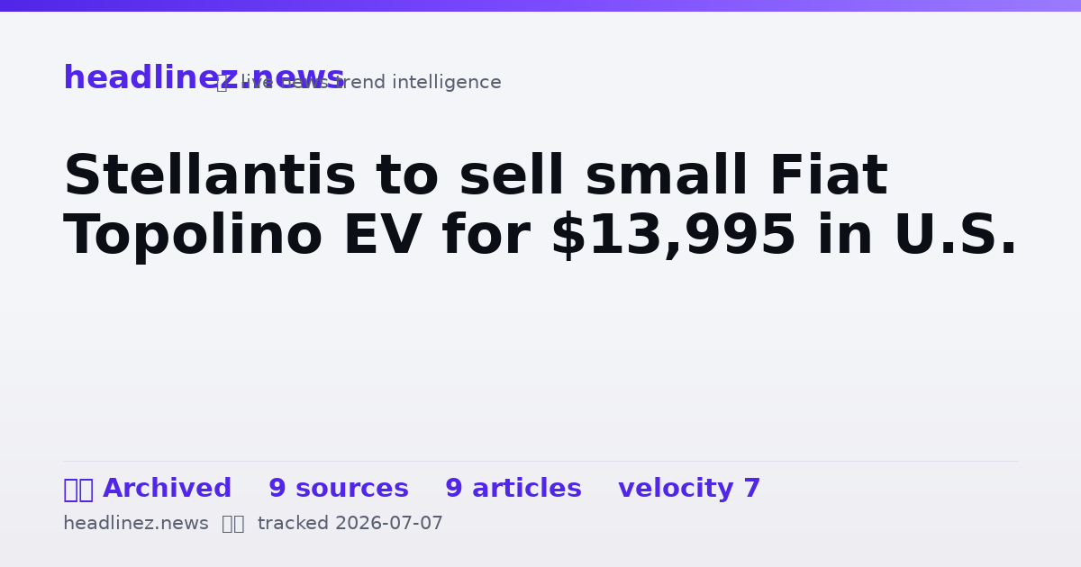 Visual summary for Stellantis to sell small Fiat Topolino EV for $13,995 in U.S.