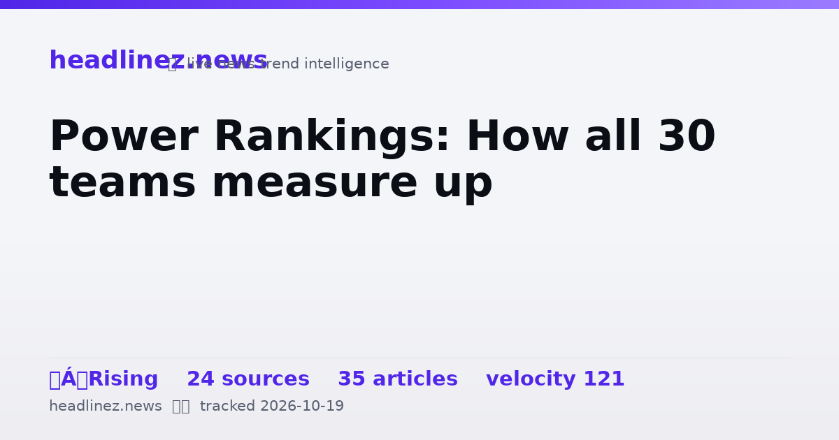Visual summary for Power Rankings: How all 30 teams measure up